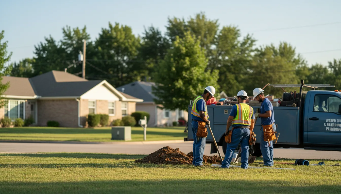 Residential water line and bathroom plumbing service in Walnut, IA